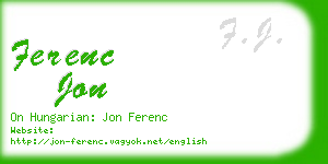 ferenc jon business card